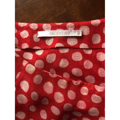 Pre-owned Valentino Red Silk Skirt