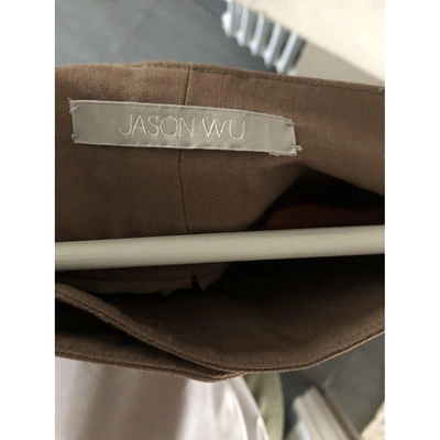 Pre-owned Jason Wu Wool Straight Pants In Beige