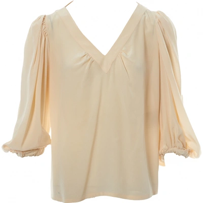 Pre-owned Roberto Cavalli Silk Blouse In Beige