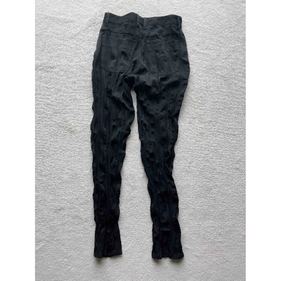 Pre-owned Balenciaga Silk Straight Pants In Black