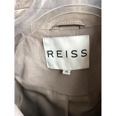 Pre-owned Reiss Leather Jacket In Pink