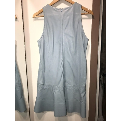 Pre-owned Balenciaga Leather Mini Dress In Blue