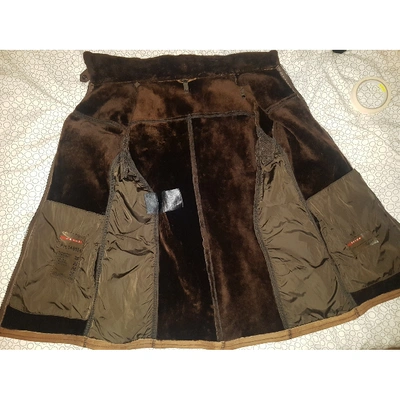 Pre-owned Prada Brown Mongolian Lamb Leather Jacket