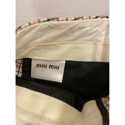 Pre-owned Miu Miu Wool Straight Pants In Pink