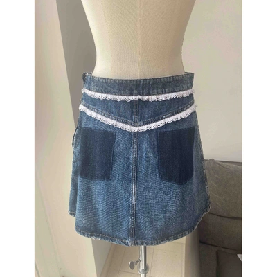 Pre-owned Miu Miu Mini Skirt In Blue