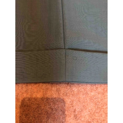 Pre-owned Fendi Turquoise Wool Trousers