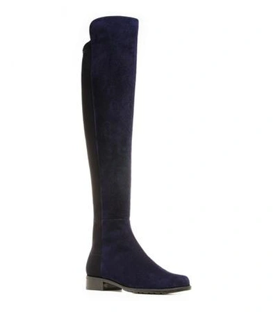 Shop Stuart Weitzman The 5050 Boot In Nice Blue Suede