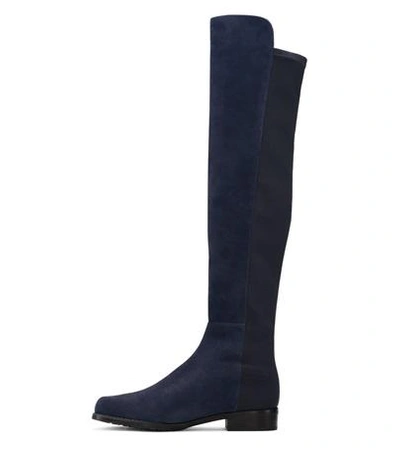 Shop Stuart Weitzman The 5050 Boot In Nice Blue Suede