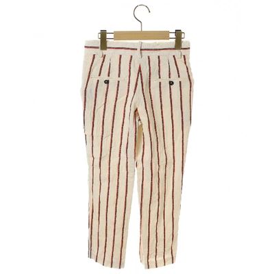 Pre-owned Isabel Marant Straight Trousers In Ecru