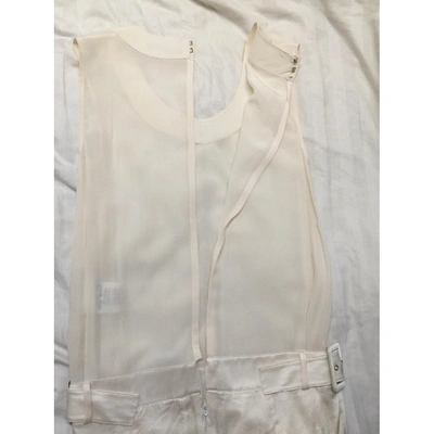 Pre-owned Givenchy White Silk Jumpsuit