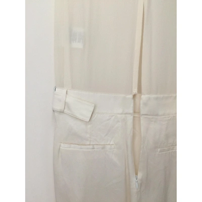 Pre-owned Givenchy White Silk Jumpsuit