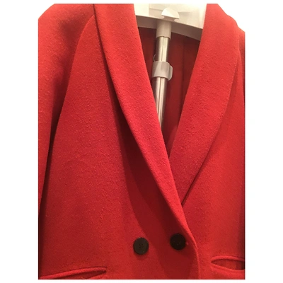 Pre-owned Jigsaw Orange Wool Coat