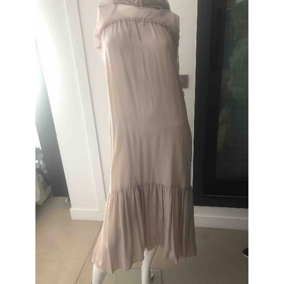 Pre-owned Golden Goose Silk Maxi Dress In Camel
