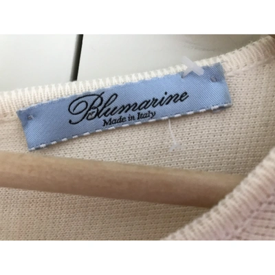 Pre-owned Blumarine Wool Mid-length Dress In Ecru