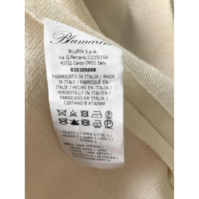 Pre-owned Blumarine Wool Mid-length Dress In Ecru
