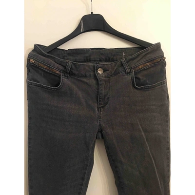 Pre-owned Anine Bing Anthracite Cotton - Elasthane Jeans