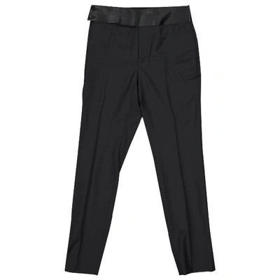 Pre-owned Lanvin Wool Straight Pants In Black