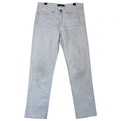 Pre-owned Max Mara Silver Cotton - Elasthane Jeans