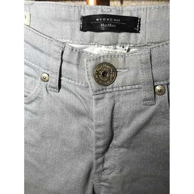 Pre-owned Max Mara Silver Cotton - Elasthane Jeans