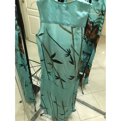 Pre-owned Antik Batik Silk Mid-length Dress In Green
