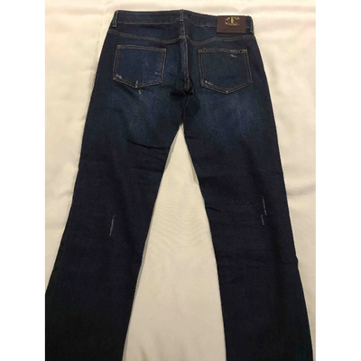 Pre-owned Just Cavalli Straight Pants In Blue