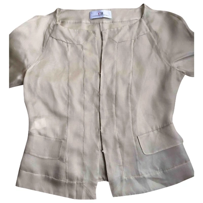 Pre-owned Carolina Herrera Silk Shirt In Beige