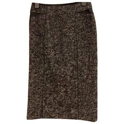 Pre-owned Amanda Wakeley Wool Mid-length Skirt In Black