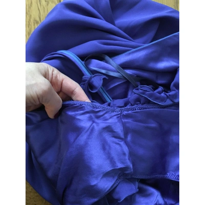 Pre-owned Roberto Cavalli Blue Silk Dress