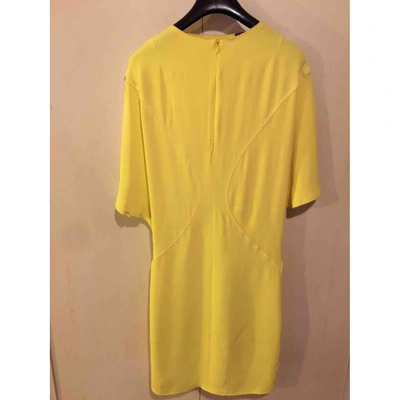 Pre-owned Ferragamo Silk Mini Dress In Yellow
