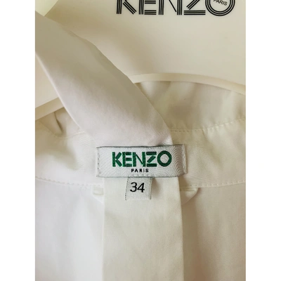 Pre-owned Kenzo Mid-length Dress In White