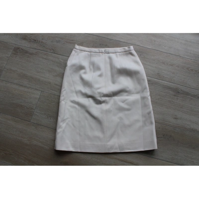 Pre-owned Raoul Wool Mid-length Skirt In Ecru