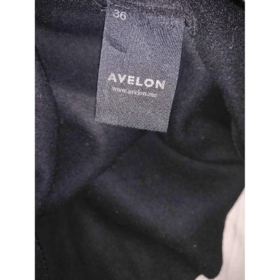 Pre-owned Avelon Wool Mini Skirt In Black