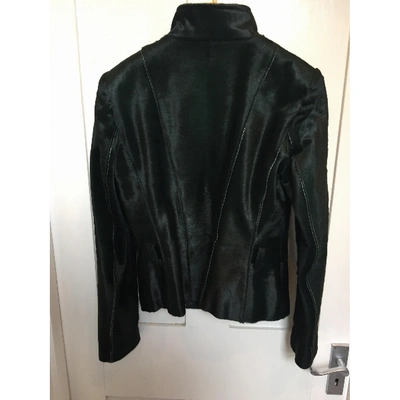 Pre-owned Gucci Leather Jacket In Green