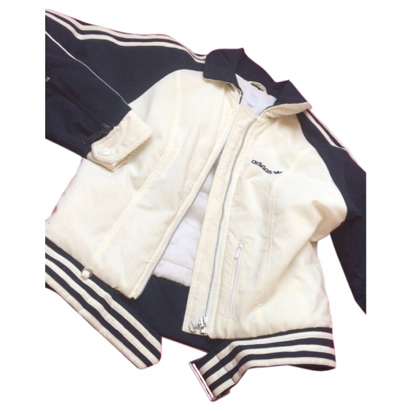 adidas white leather jacket