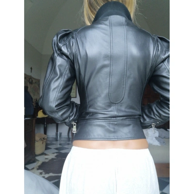 Pre-owned Dolce & Gabbana Leather Biker Jacket In Black