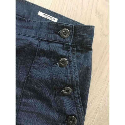 Pre-owned Miu Miu Blue Denim - Jeans Shorts