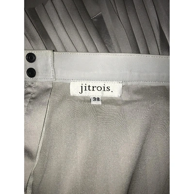 Pre-owned Jitrois Silk Mid-length Dress In Grey