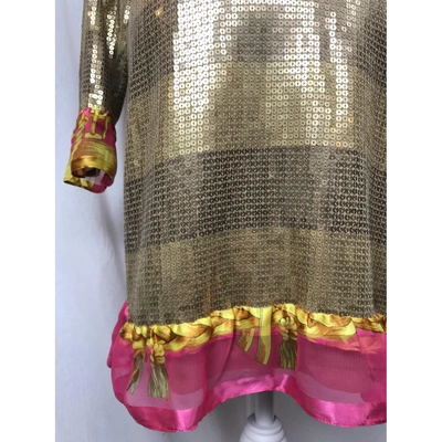 Pre-owned Michael Kors Mid-length Dress In Gold