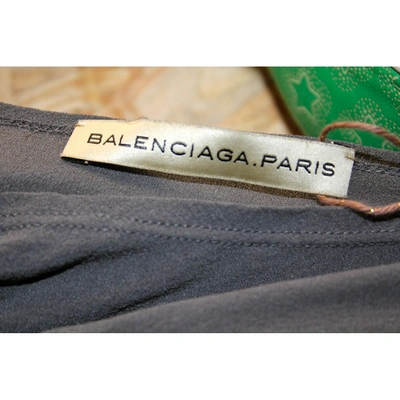 Pre-owned Balenciaga Silk Top In Grey