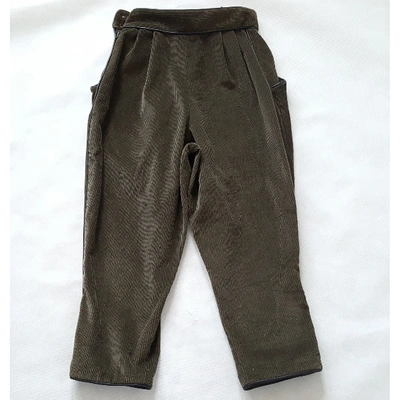 Pre-owned Saint Laurent Khaki Cotton Trousers