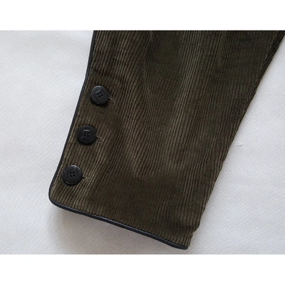 Pre-owned Saint Laurent Khaki Cotton Trousers