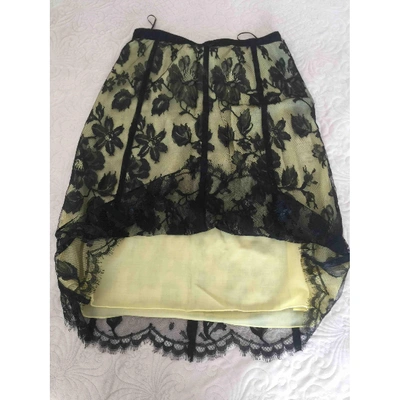 Pre-owned Louis Vuitton Yellow Silk Skirt