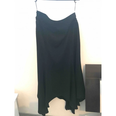 Pre-owned Escada Wool Mid-length Skirt In Black