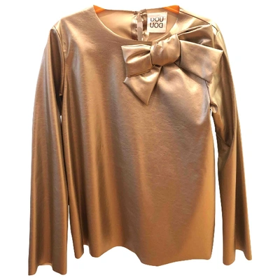 Pre-owned Douuod Gold Polyester Top