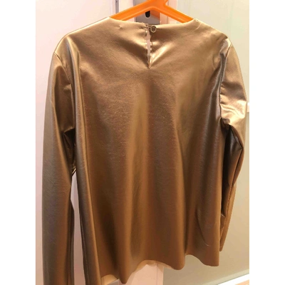 Pre-owned Douuod Gold Polyester Top