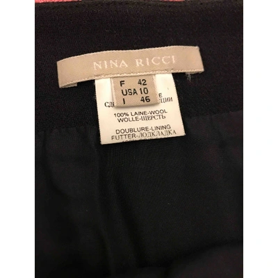 Pre-owned Nina Ricci Wool Maxi Skirt In Black