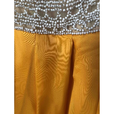Pre-owned Naeem Khan Silk Maxi Dress In Orange