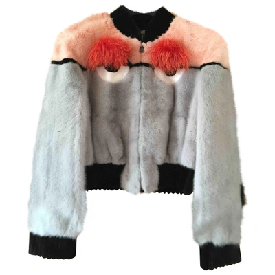 Pre-owned Fendi Grey Mink Jacket