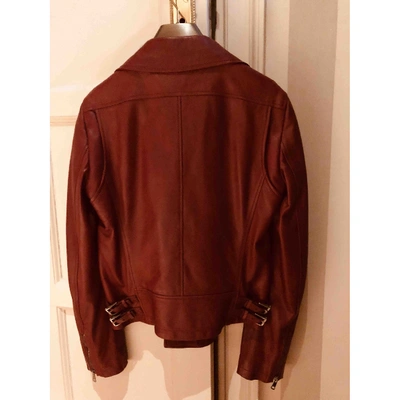 Pre-owned Gucci Red Leather Leather Jacket