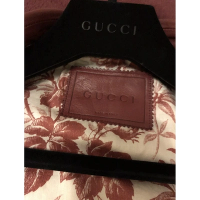 Pre-owned Gucci Red Leather Leather Jacket